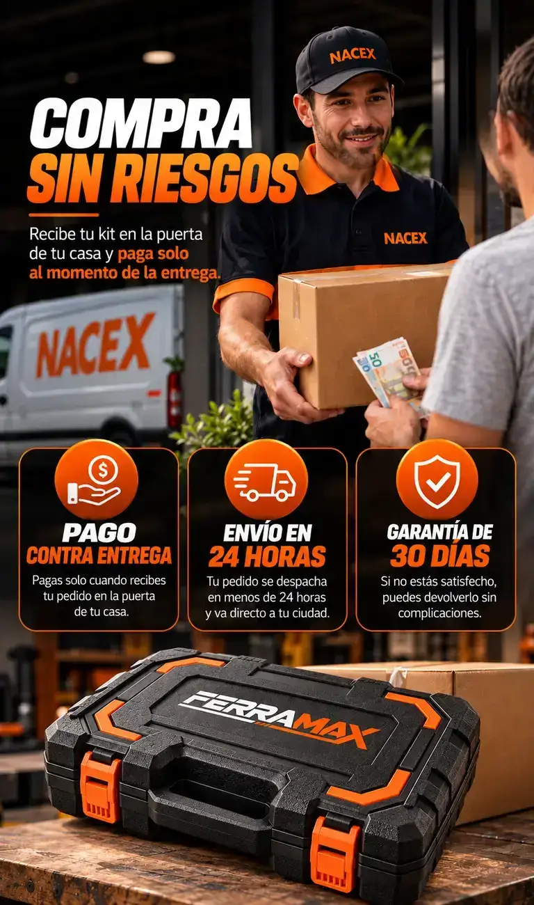 Compra sin riesgos: recibe tu kit FerraMax en la puerta de tu casa y paga solo al momento de la entrega